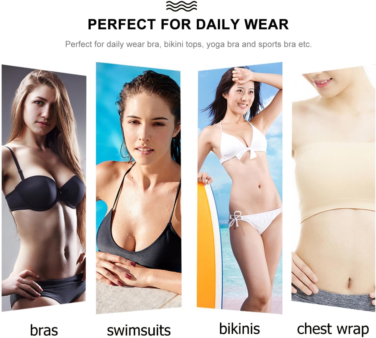 BESTOYARD Plus Size Round Bra Pads Inserts 5 Pairs Removable Soft Polyester Chest Pads for Sports Bra Swimsuits Yoga Wear Enhancers