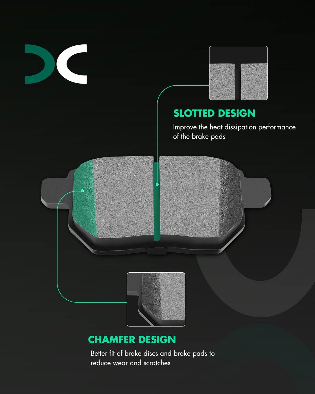 SCITOO Disc Brake Pads Kits D1210-8330 & D1354-8463 Front Rear 8Pcs Brake Pads Set Fit For Pontiac For Vibe 2009-2010,For Scion For xB 2008-2015,For Toyota For Corolla 2009-2019