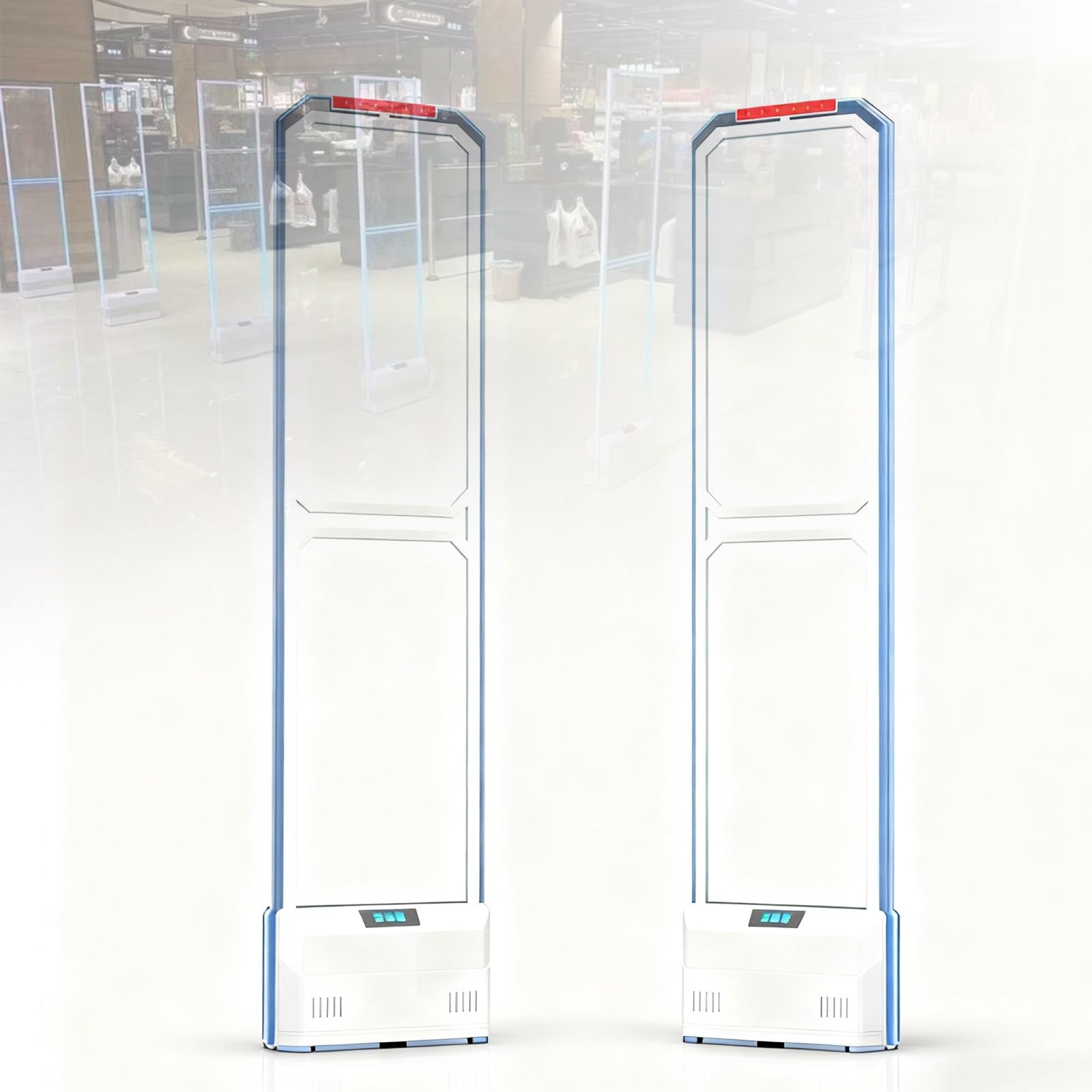 Equipo antirrobo para venta al por menor, sistema de seguridad EAS con alarma de sonido y luz roja, amplio voltaje 110-220 V, protección de placa acrílica de cristal para supermercados, tiendas de