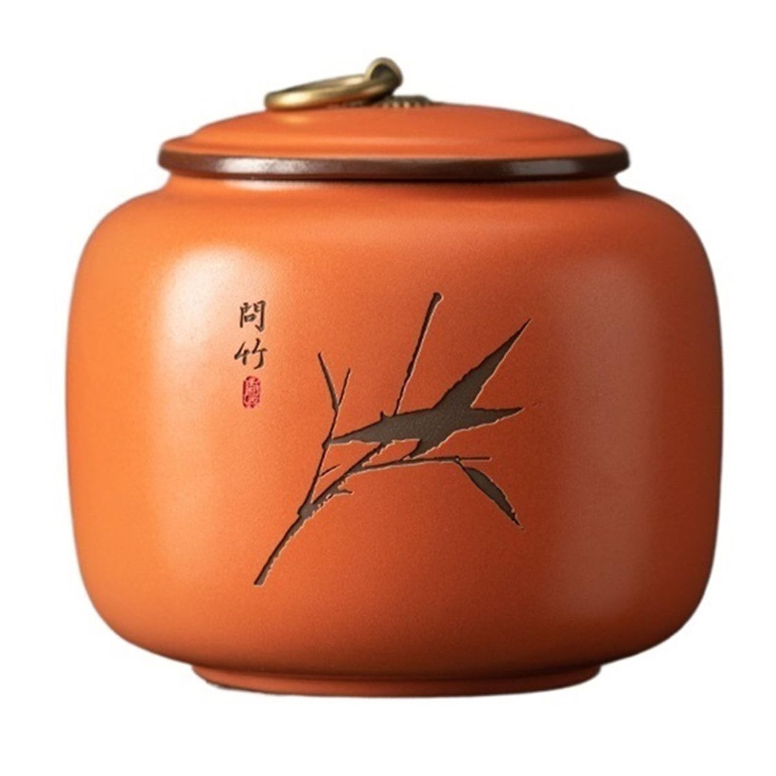 DFHS46JK Kitchen Jars High-grade Purple Clay Tea Canister With Sealed Lid Household Storage Jar For Coffee, Sugar, Candy for Sugar(Orange,Large)
