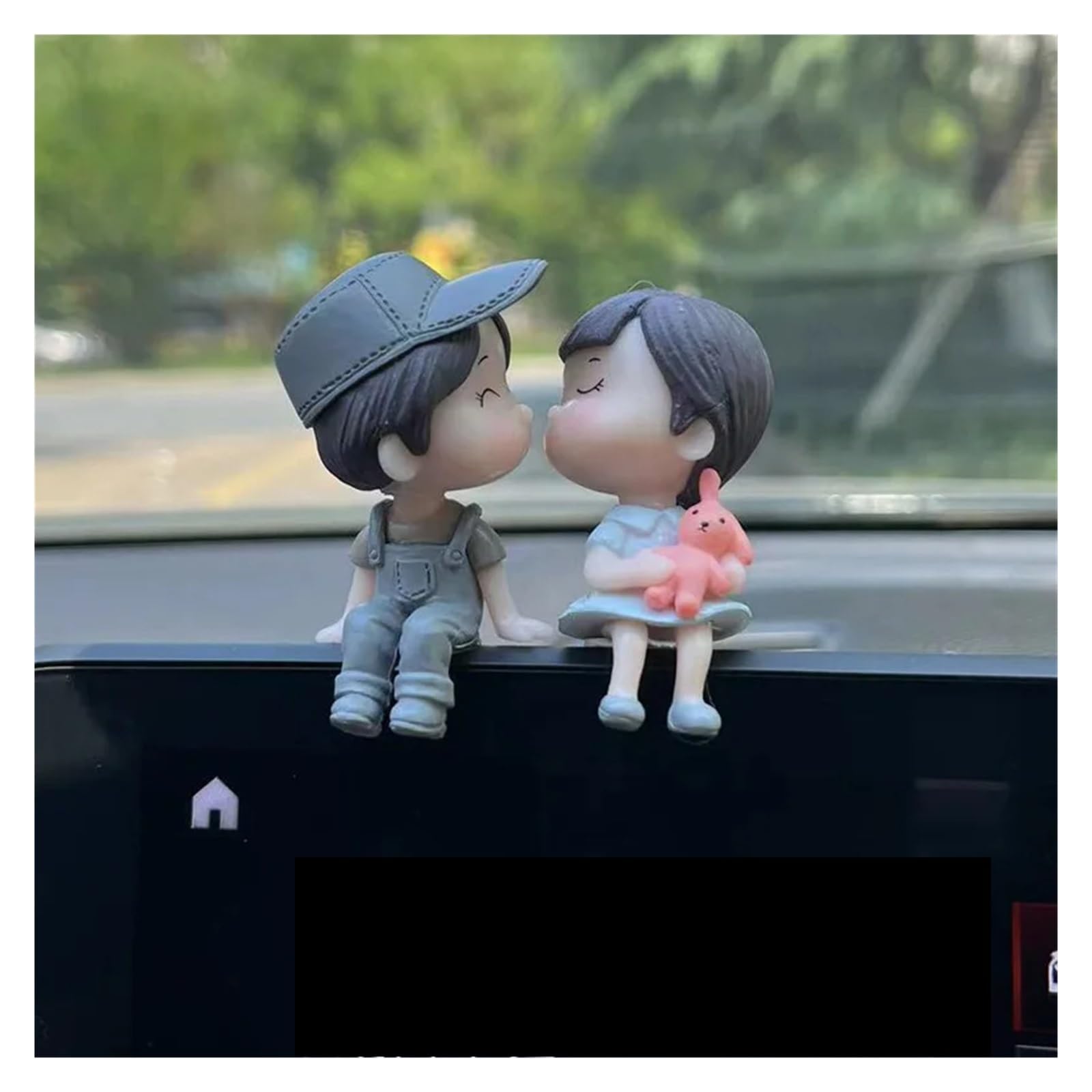Lspbfkq Car Trim Interior Car Decoration Cute Cartoon Couples Action Figure Figurines Balloon Ornament Auto Interior Dashboard(Gray hat)