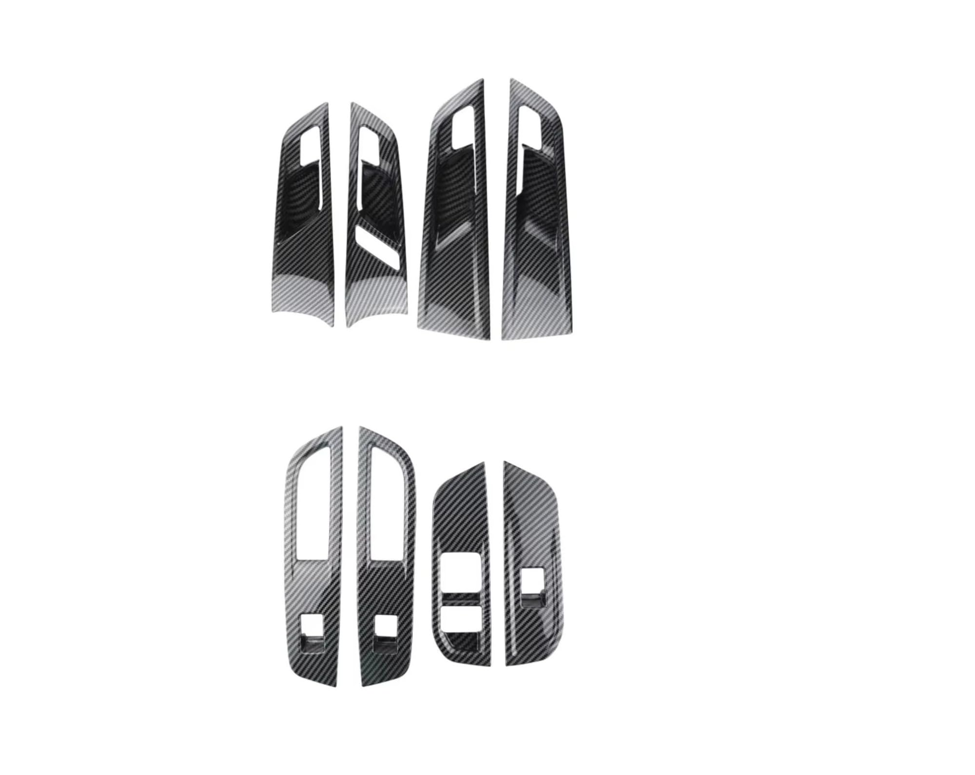 Car Interior Moulding Trim for MG4 for EV 2022 2023 2024 Window Lift Panel Cover Innner Door Handle Trim LHD RHD Carbon Fiber Accessories Stickers(8 x-LHD)