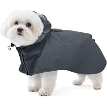 Waterproof Dog Raincoat with Hood, Windproof Rain Jacket for Small Dogs