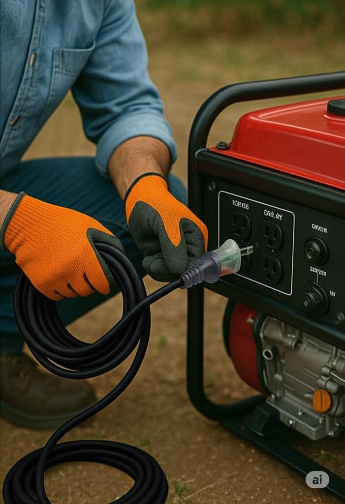 100 ft Extension Cord 10/3 – 10 Gauge Outdoor Heavy Duty Power Cable, 15 Amp 1875W, Waterproof SJTW with Lighted End, 3-Prong, Indoor/Outdoor Extreme Weather Use Flexible & Durable