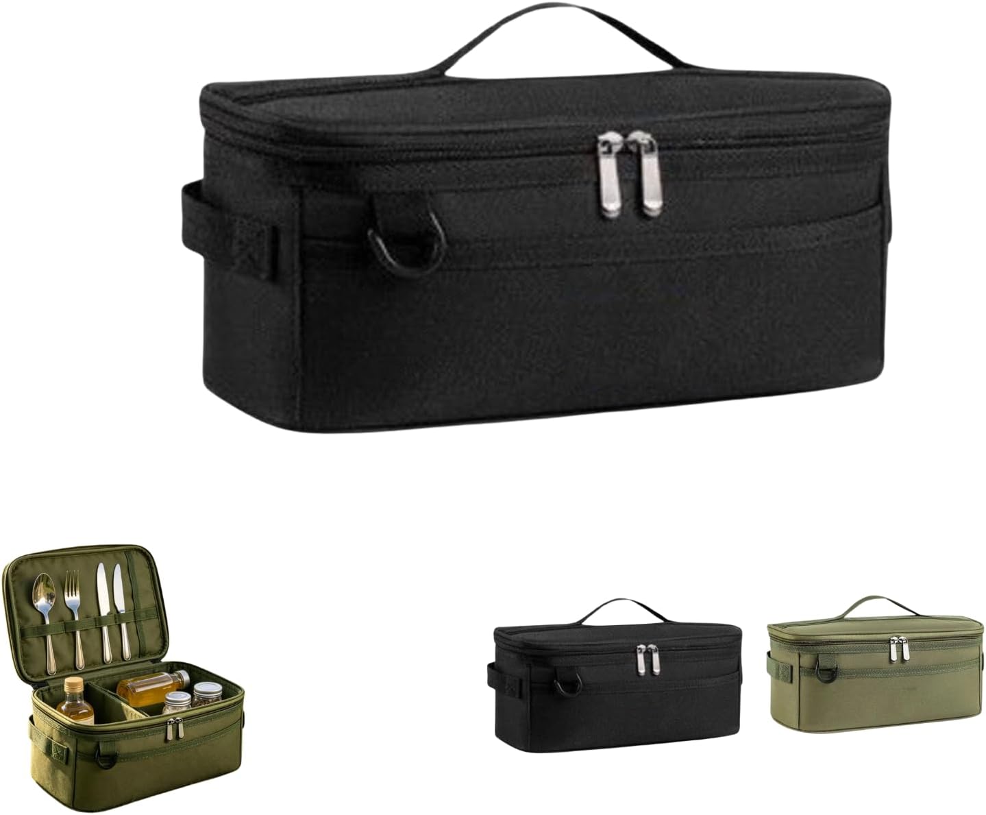 Small Camping Storage Handbag, Waterproof Camp Kitchen Organizer with Handle, Kitchen Cookware Utensils Kit for Fruit & Food, Travel Hanging Organizer for Picnics, Camping, BBQ & Parties