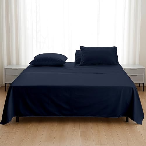 Sábanas Flex Top King para cama de número de sueño, microfibra ultrasuave, sábanas superiores divididas (4 piezas) - Se adapta a hasta 15 pulgadas