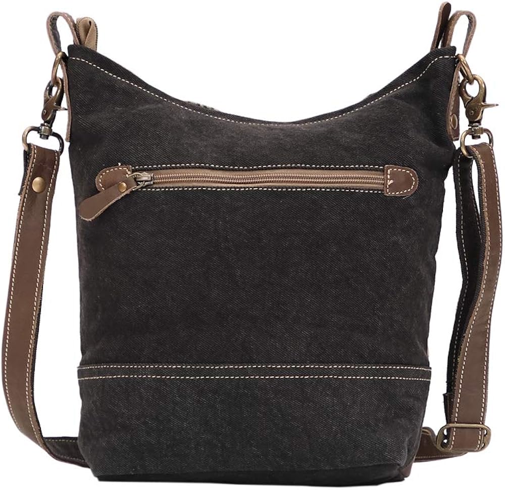Myra Bag Solidaster Upcycled Canvas & Leather Shoulder Bag S-1525