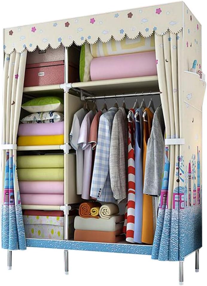 Cloth Wardrobe Clothes Closet, Portable Closet Wardrobe Storage Closet Standing Closet Fabric Cabinet Portable Wardrobe,A_108X45X168CM