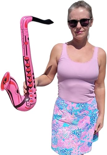 Miniatura 7 de Colorido saxofón infla de 22 pulgadas (3 colores), instrumento musical inflable para juego simulado, concierto, jazz, sesión de fotos, cabina,