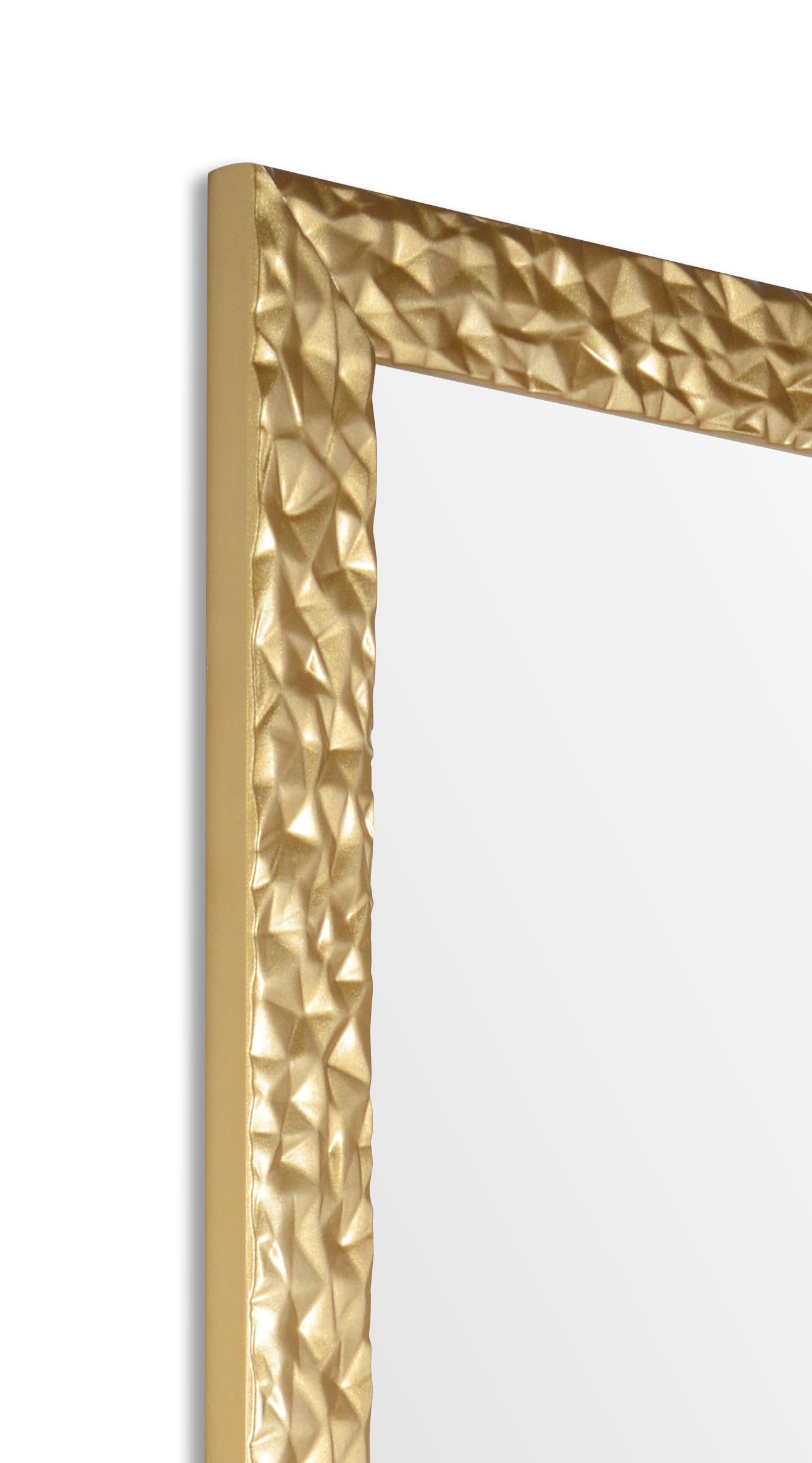 MO.WA Specchio da parete moderno oro Made in Italy cm. 41x81 - Specchio cornice in legno dorata da appendere in camera, ingresso, corridoio