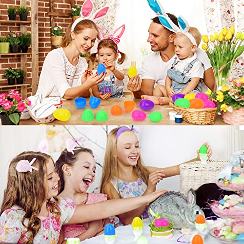 Sotodik 96 Pieces Plastic Easter Eggs 2.36" Empty Easter Eggs Bulk Fillable Easter Basket Stuffers For Easter Egg Hunt Surprise Egg Easter Theme Party Favor #TOP3