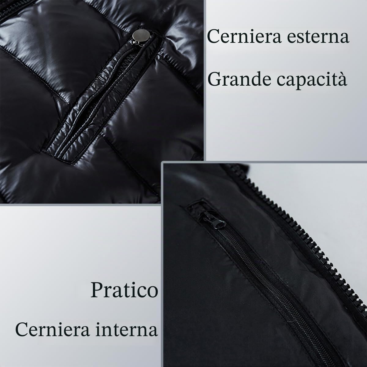 TangDao Giubbotto da Uomo Piumino Giacca Caldo Jacket Casual Antivento e Impermeabile con Cappuccio Rimovibile