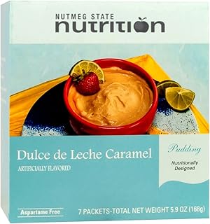 Nutmeg State Nutrition – Instant Protein Pudding Mix, Low Calorie, Low Carb, Bariatric Diet Friendly, Ideal Protein Compatible, 7 Servings Per Box (Dulce de Leche Caramel)