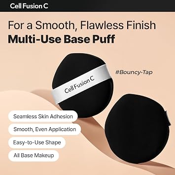 Cell Fusion C Multi-Use Base Puff | Rubycell Makeup Sponge for Foundation, BB Cream and Powder | Big Cushion Puff Blender | Easy and Buildable Coverage | Washable & Reusable