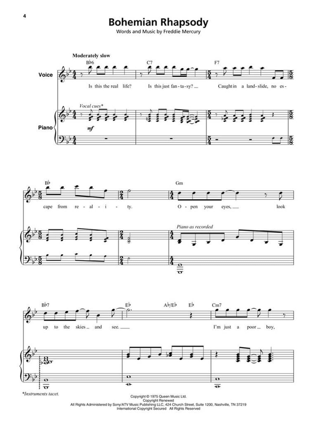 Queen: Note-For-Note Keyboard Transcriptions: Songbook für Keyboard