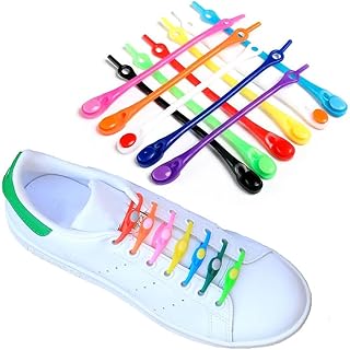 36 Pcs No Tie Shoe Laces for Adults, Lazy Elastic Shoelaces Rubber Silicone Tieless Laces for Sneakers