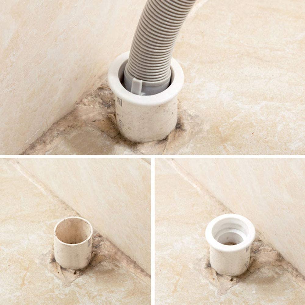 DHVSAM Drain Pipe Seal Hose Silicone Plug,Silicone Sealing Plug Kitchen Pipe Sewer Seal Ring Washing Machine Drain Multipurpose Pipe Connector Bathroom Kitchen Laundry (Pack of 1, White) 2