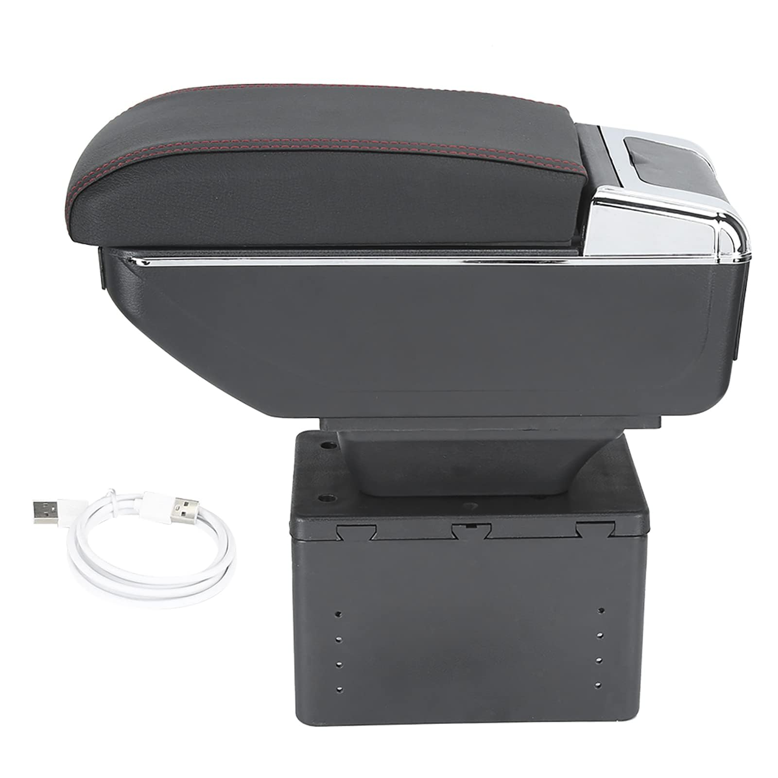 Reposabrazos Central Universal para Automóvil, Consola Central, Reposabrazos para Automóvil con Interfaz USB, Caja de Almacenamiento Ajustable para la Mayoría de Vehículos y