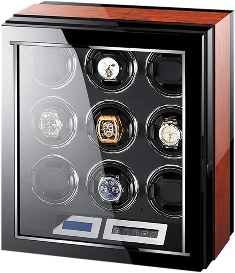 CHIYODA Watch Winder Automatic Wristwatch Winding Box Watches Storage Case for 9 Watches with Quiet Mabuchi Motor and 12 Rotation Modes