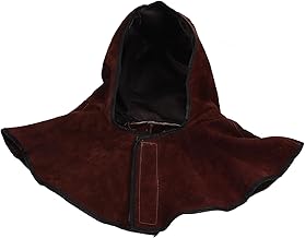 OSALADI Capa Chapéu De Soldador Bonés De Soldador Protetor De Couro Bonés De Soldador Para Homens Femininos Proteção Xale Bonés De Soldagem Bonés De Proteção Para Soldador Marrom Fone De