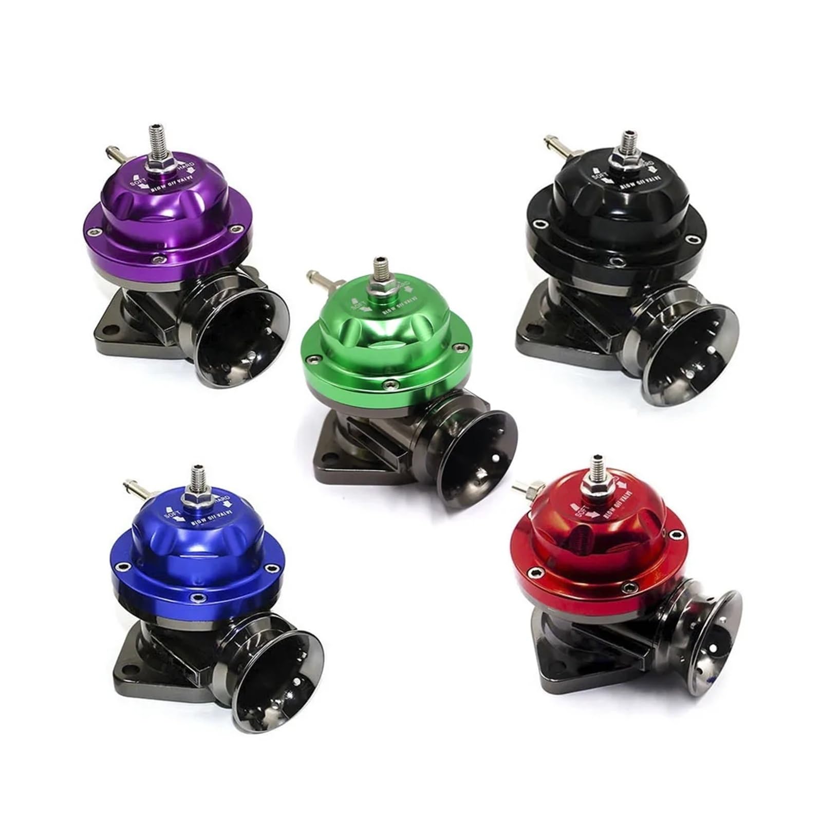 Uniwersalny zawór upustowy Turbo Blow-off typu RS, regulowany, 25 psi BOV, adapter upustowy/spustowy YC100370(Blue)