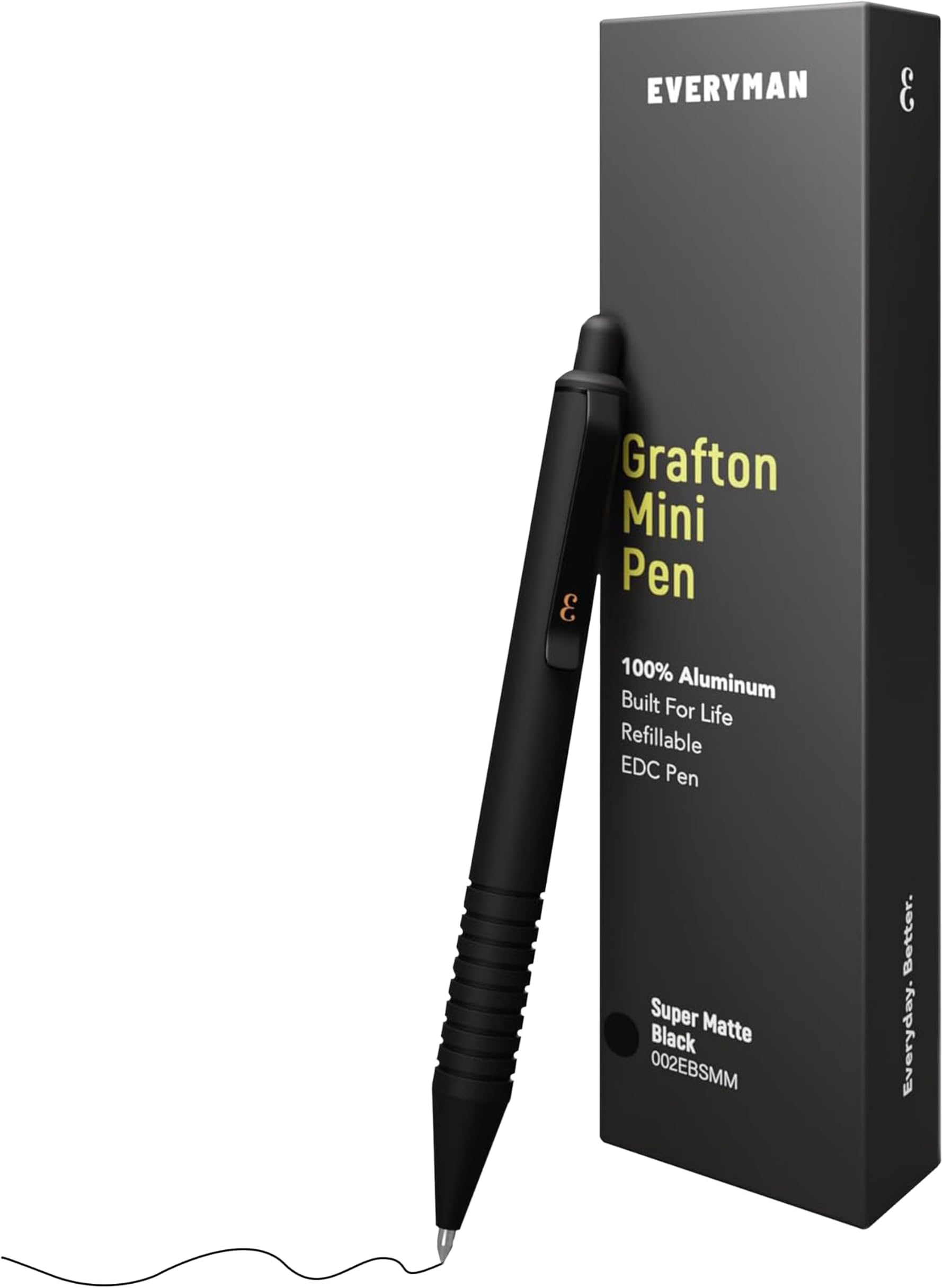 Black Super Matte Mini Click Pen | Compact Refillable 0.7mm Gel Pen with Premium Grip | Pocket-Size Metal EDC Pen for Travel, Office, Journaling & Everyday Writing