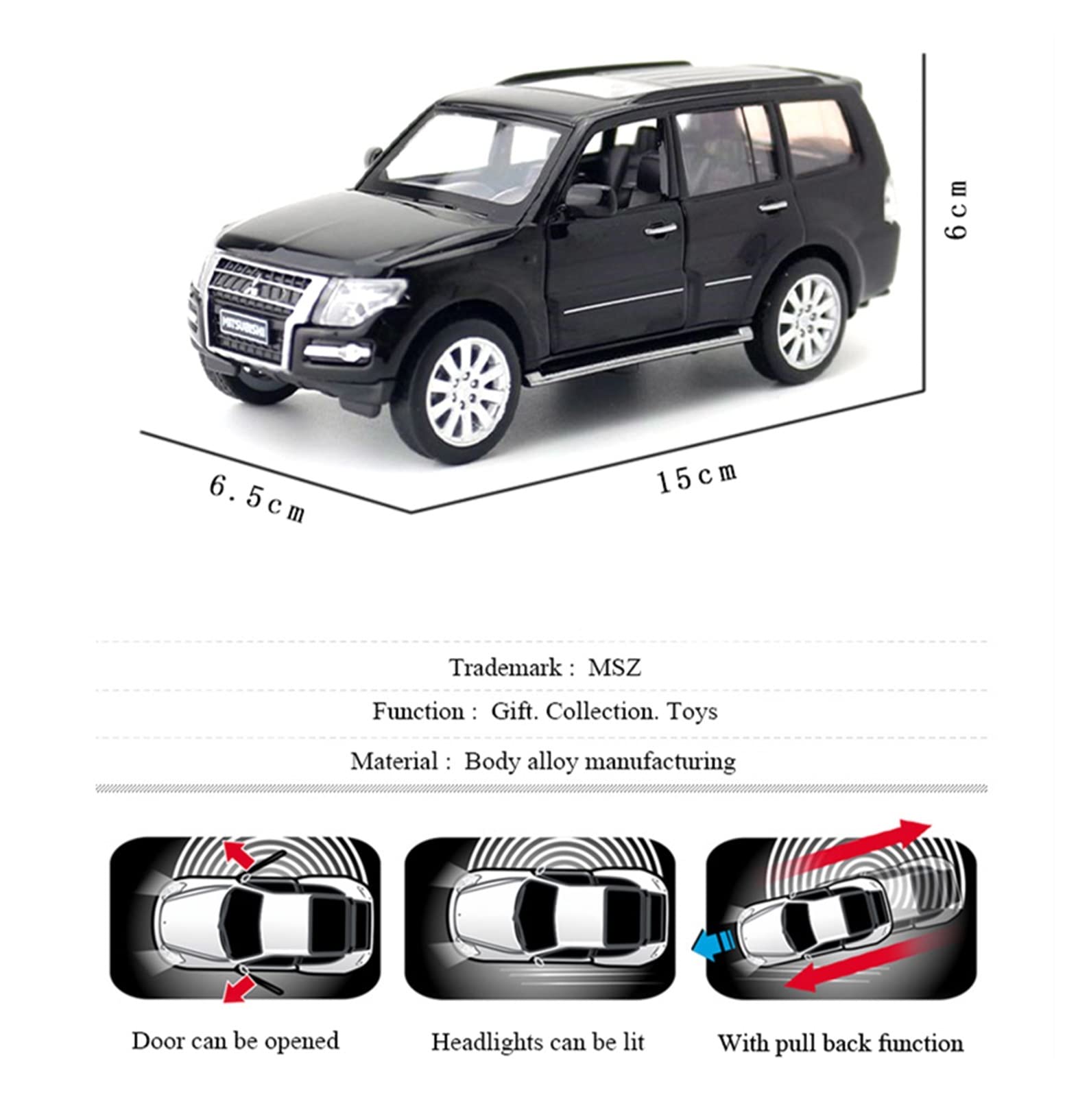 Amazon.co.jp: 1:32 三菱パジェロ合金スケールモデルプルバック