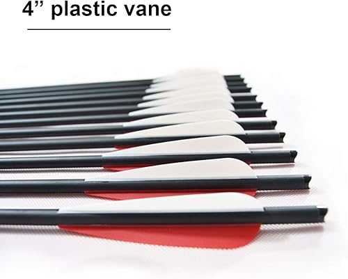 Miniatura 4 de Pernos de ballesta de carbono de 20 pulgadas, paquete de 12 y 12 unidades, kit de puntas de caza de flechas de ballesta de carbono para caza y