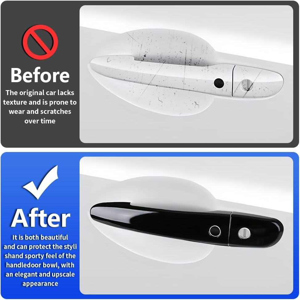 Car Door Handle Cover for Mazda CX-5 2013-2025，CX-3 2016-2021，CX-9 2016-2023，Mazda 3 2010-2018，Mazda 6 2009-2021 Auto Exterior Accessories Handle Protectors Covers 【with 2 Smart Entry Holes】