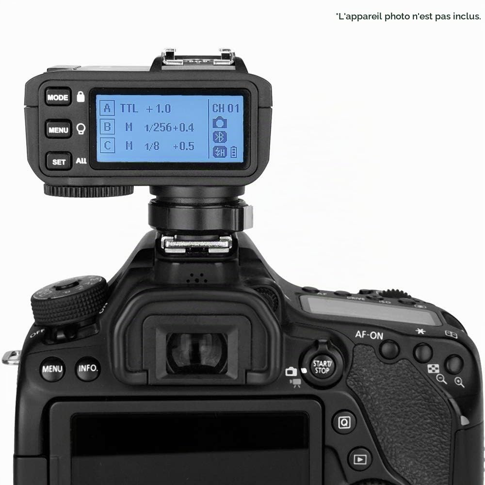 Godox X2T-C E-TTL II Déclencheur de flash sans fil, 1/8000s HSS 2,4 G, compatible avec les appareils photo reflex numériques Canon pour Godox V1 TT685C, TT350C, V860II-C, TT600, AD200, AD200Pro