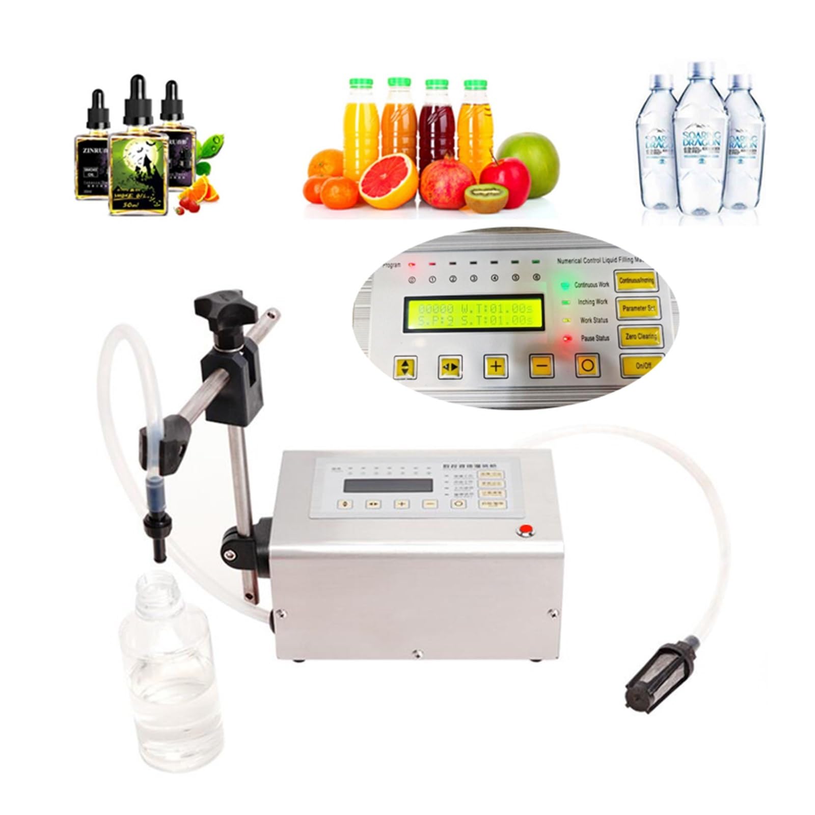 Maszyna do napełniania płynem 5000 ml, cyfrowa maszyna do napełniania wodą, sokiem, mlekiem, perfumami, elektryczna, cyfrowa, sterowana, najlepsza cena, urządzenie do napełniania wodą