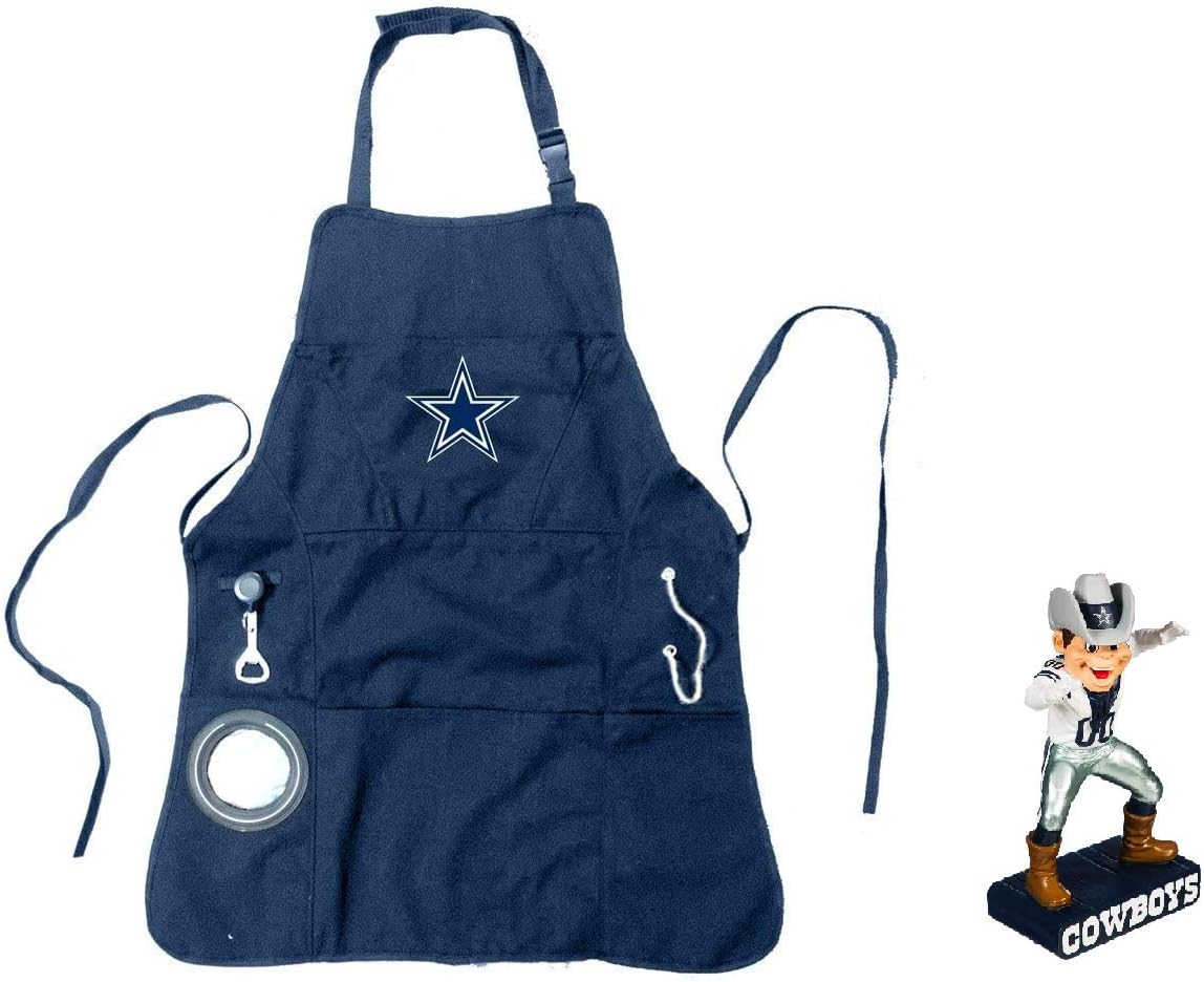 Team Sports America NFL Dallas Cowboys Grilling Utility Apron with Mascot Statues