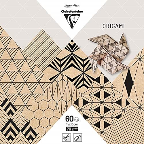 Clairefontaine Pack of 60 Origami Paper, Kiribati, 15 x 15 cm