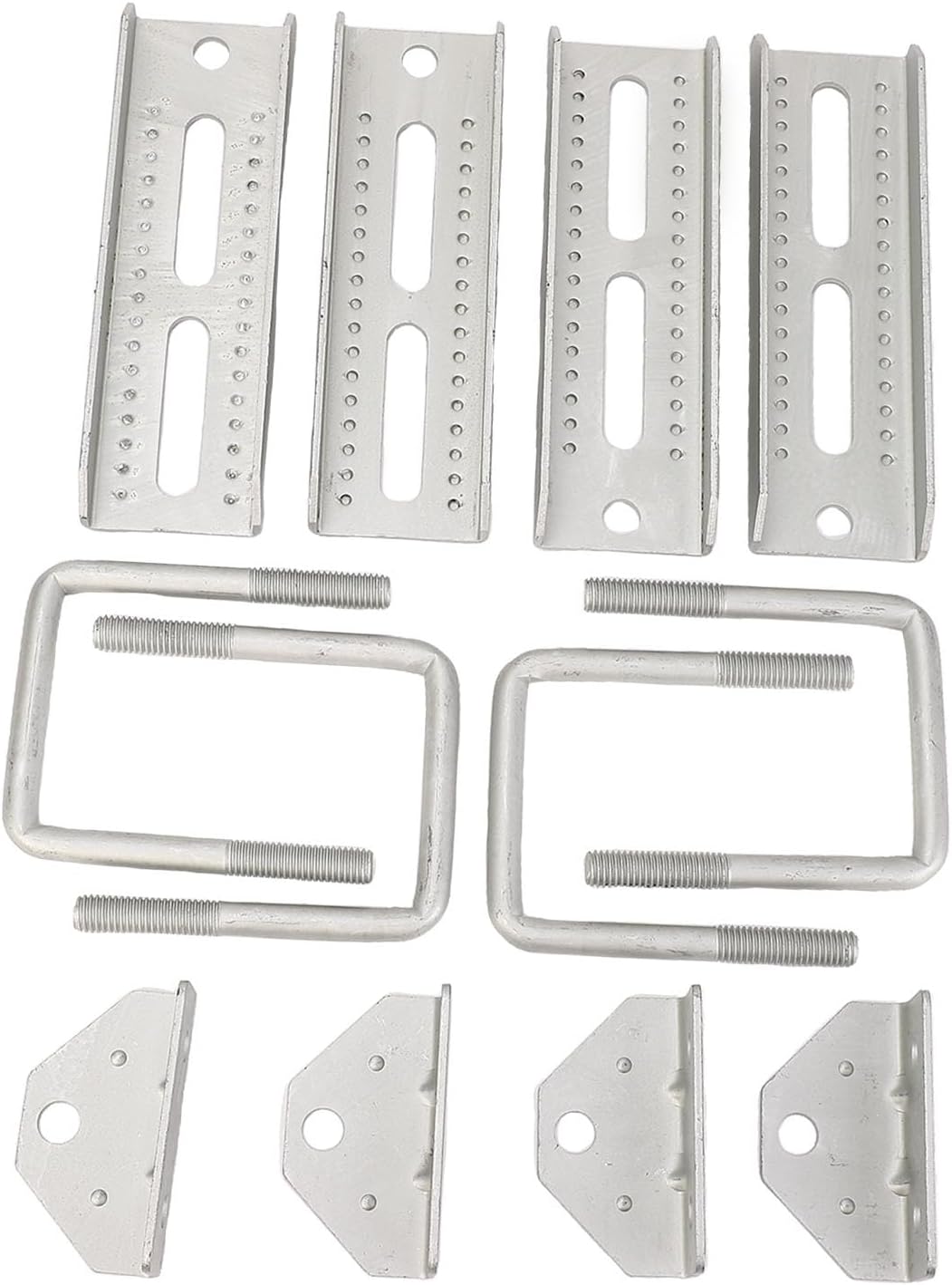 Boat Trailer Bunk Brackets Kit Heavy Duty Adjustable Height Angle Galvanized Iron 8 Inch Crossmember Hardware for Pontoon Jet Ski Saltwater Freshwater Boats 4 Pcs