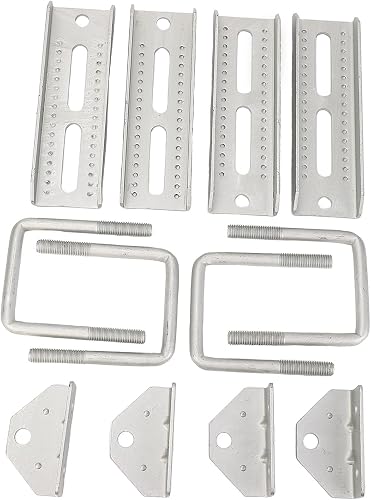 Kit de supports de couchettes pour remorque de bateau, robuste, angle de hauteur réglable, fer galvanisé, matériel de traverse de 8 pouces pour ponton, jet ski, bateaux d'eau - 3