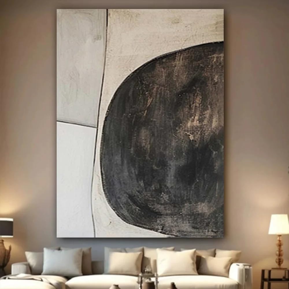 LMYSXAOZ Nordic Prints On Canvas Oil Painting Black Abstract Wall Home Living Room Interior Office interior Decoration(60x80CM/Frameless)