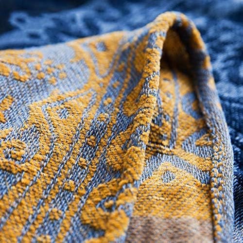 Miniatura 7 de Edcooy Manta bohemia para sofá, mantas con flecos de chenilla coloridas tejidas estilo bohemio para sofá, cama, sillón reclinable, sofá cama, con