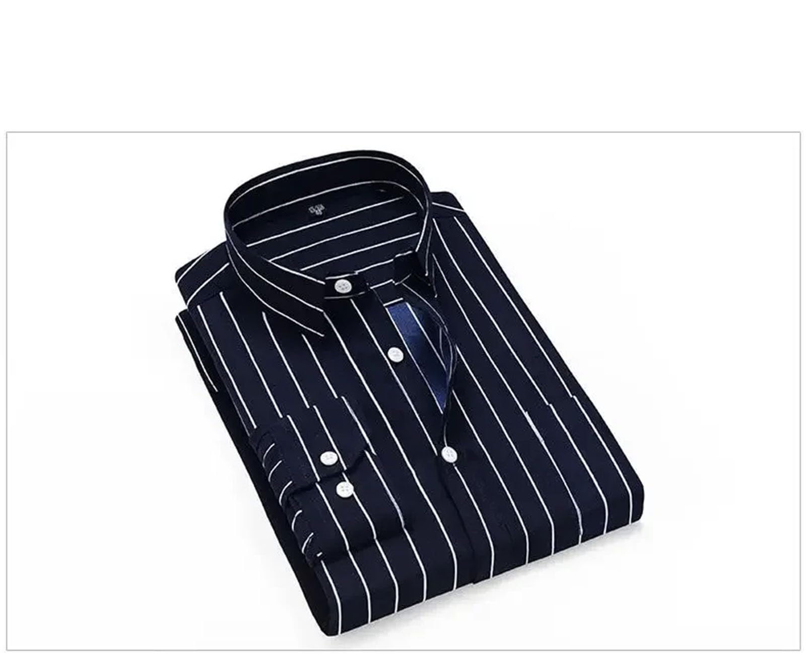 Camicia da uomo slim fit a righe casual da lavoro leggera sottile a maniche lunghe camicie