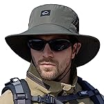Sireck Fishing Hat, UPF50+ Wide Brim Sun Hat for Men Women, UV Protection Hiking Beach Bucket Hats Summer Safari Hat (Army Green-1)