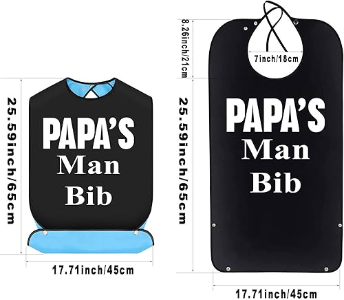 Vista 2 de BWWKTOP Babero para hombre de papá con atrapasamigas, regalo para padre, ajustable, para comer y comer, protectores para adultos, papá