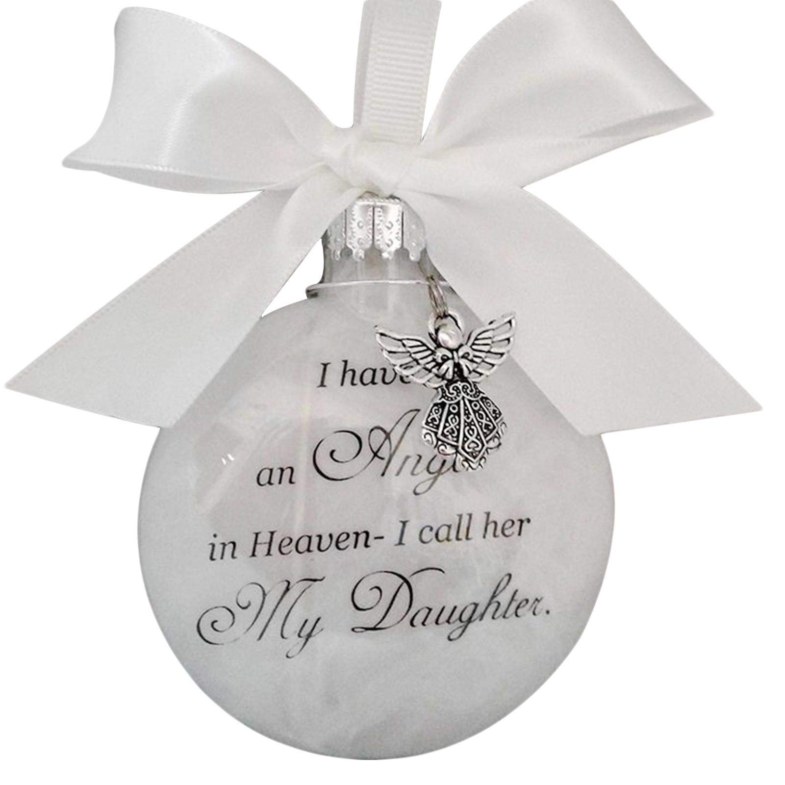 Joyivike I Have An Angel In Heaven Christmas Bauble Ornament Christmas Memorial Baubles Personalised Mum Dad Son Daughter Wife Husband Hanging Decorations