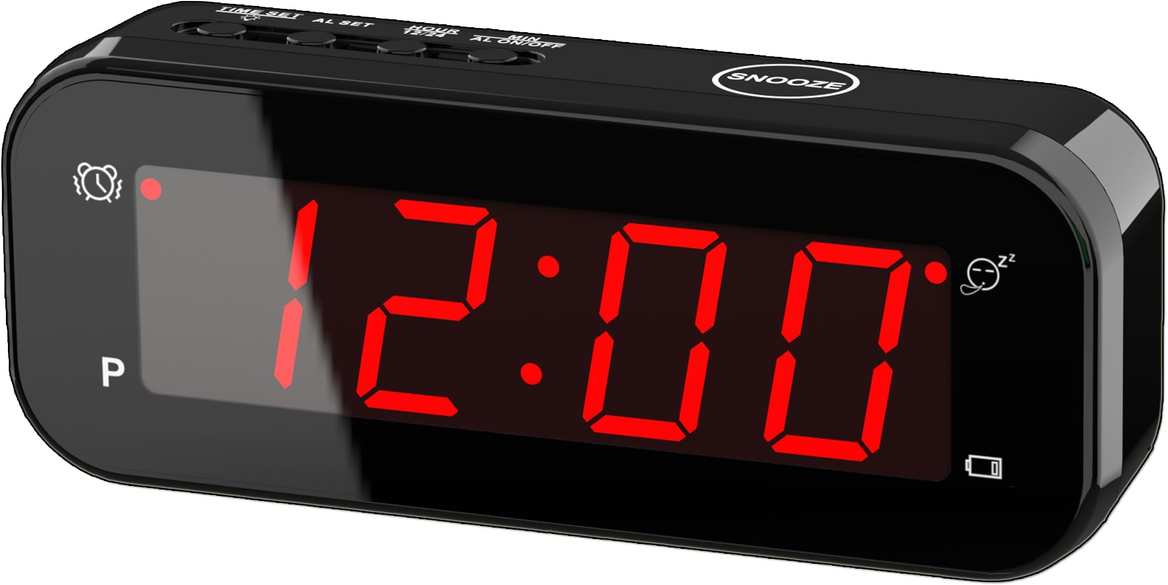 2 in 1 Alarm Clock, Indoor Thermometer, Digital Clock with Temperature Display