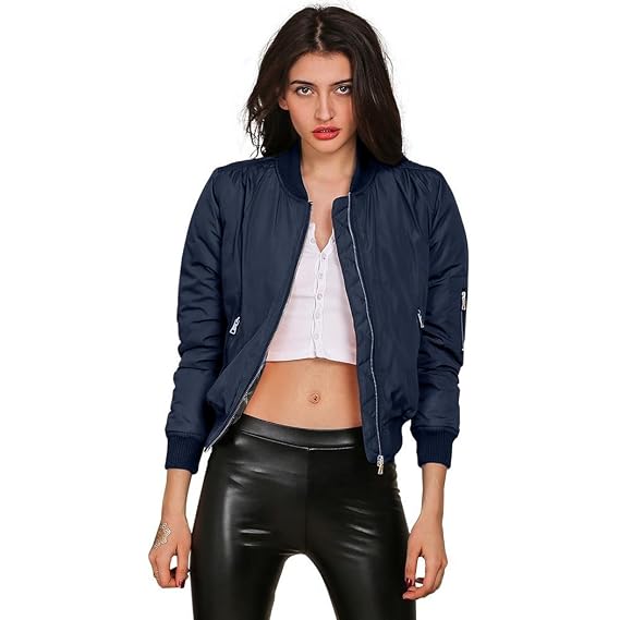 eshion Women Ladies Bomber Jacket 