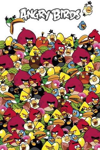 Angry birds poster pile up accessoires de fixation Ü-Poster der Grösse 61x91,5 cm