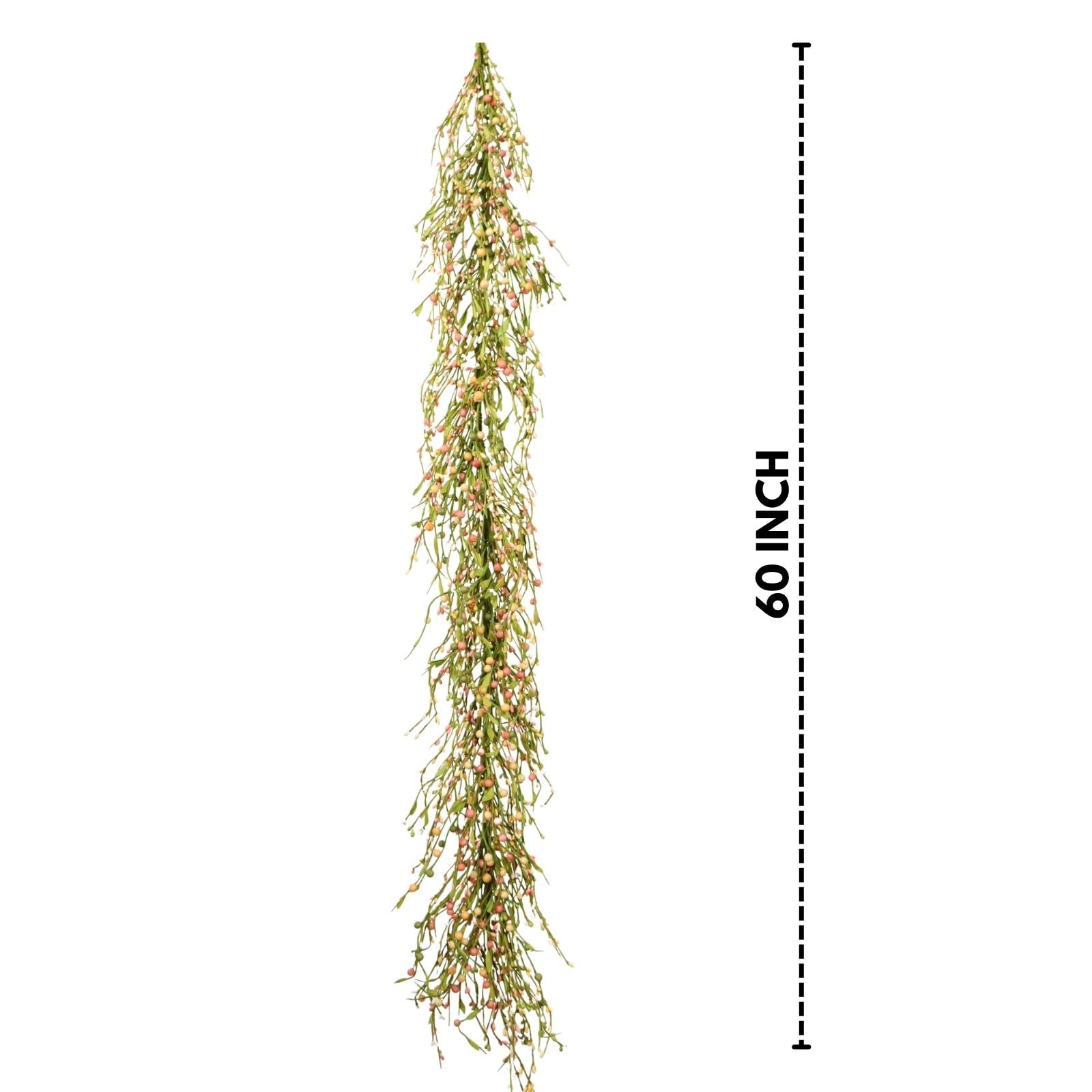 Guirnalda de bayas primitivas de 60 pulgadas, mezcla verde y morado