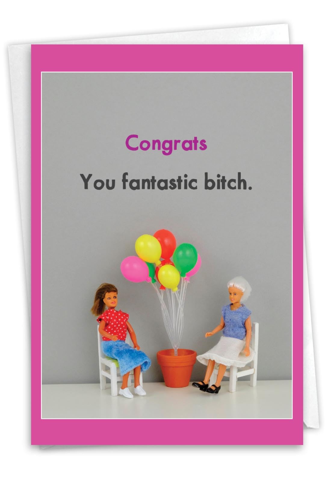 NobleWorks, Funny Congratulations Greeting Card with 5 x 7 Inch Envelope (1 Card) Congats, Good Luck So Happy C10860CGG — image 1