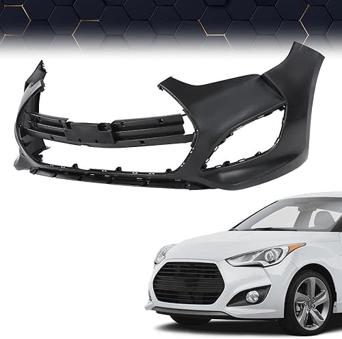Miniatura 2 de PIT66 Cubierta de parachoques delantero compatible con Hyundai Veloster 2013 2014 2015 2016 2017 negro