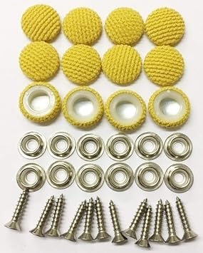 Set of 12 Dura Snap Upholstery Buttons Yellow Fabric #30-3/4" Diameter