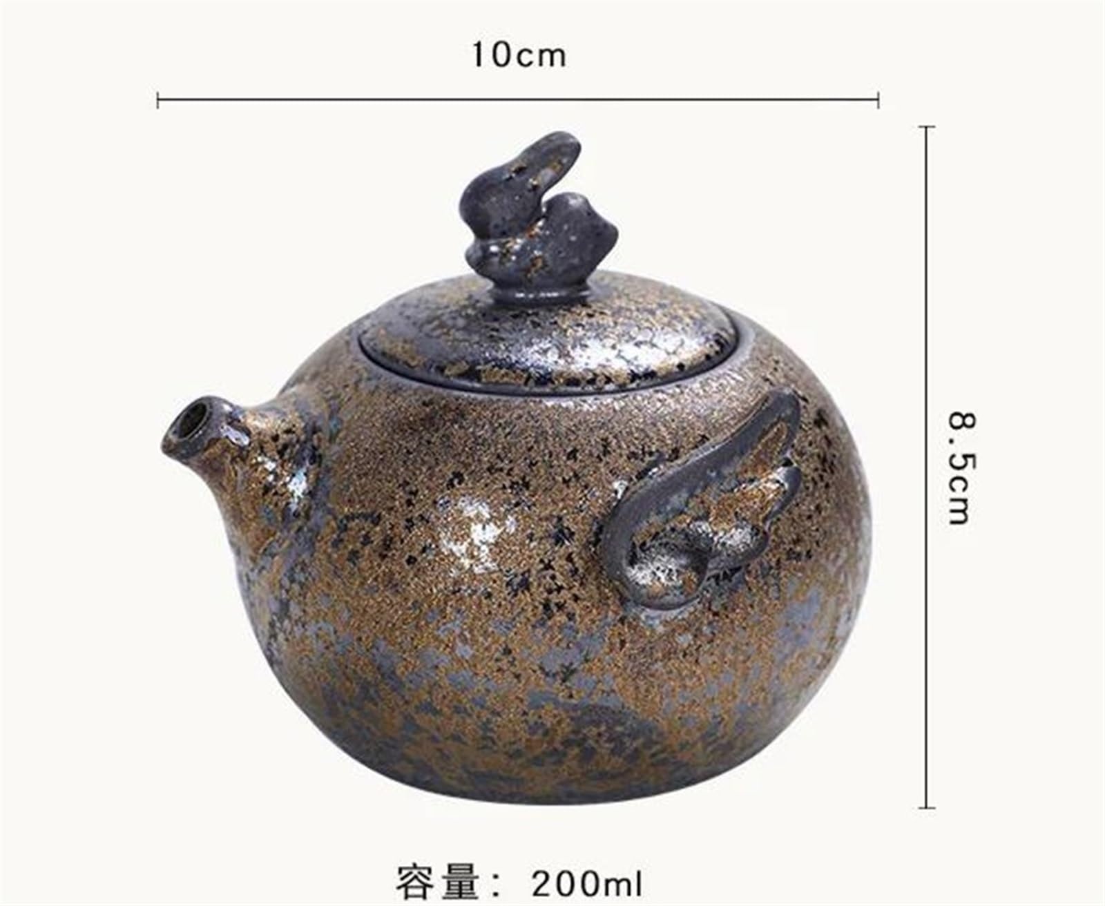 Teiera, set da tè da viaggio, teiera, set da tè pomeridiano, teiera smaltata color ruggine, teiera singola, giapponese retrò, piccola teiera con filtro, teiera manuale, set da tè in ceramica per uso