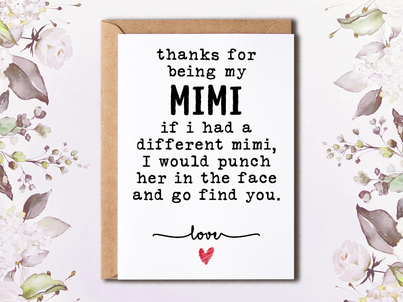 Thank You Card - For Being My Mimi Card - Funny Jamaica
